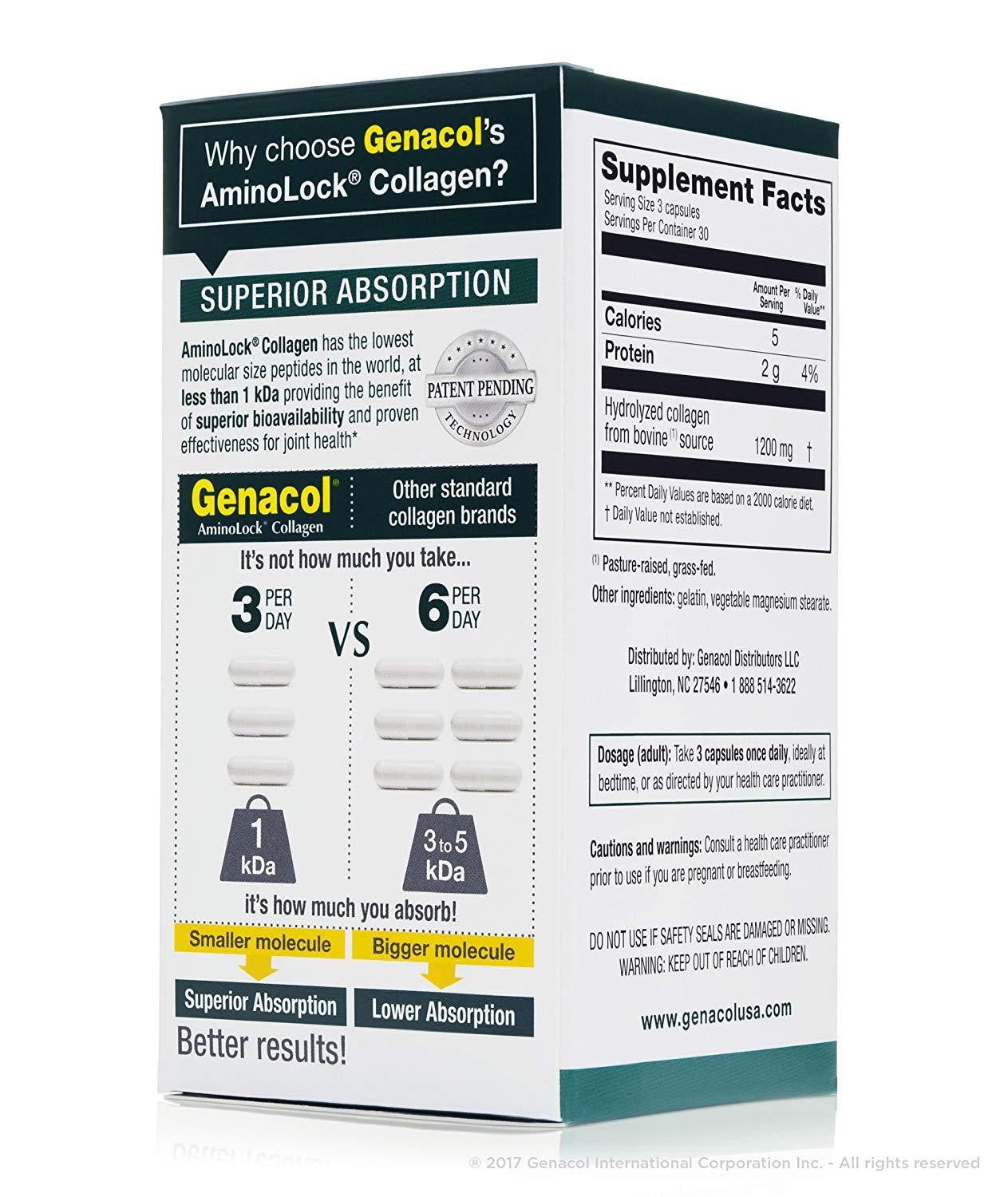 Genacol AminoLock Collagen, Original Formula 90 Capsules