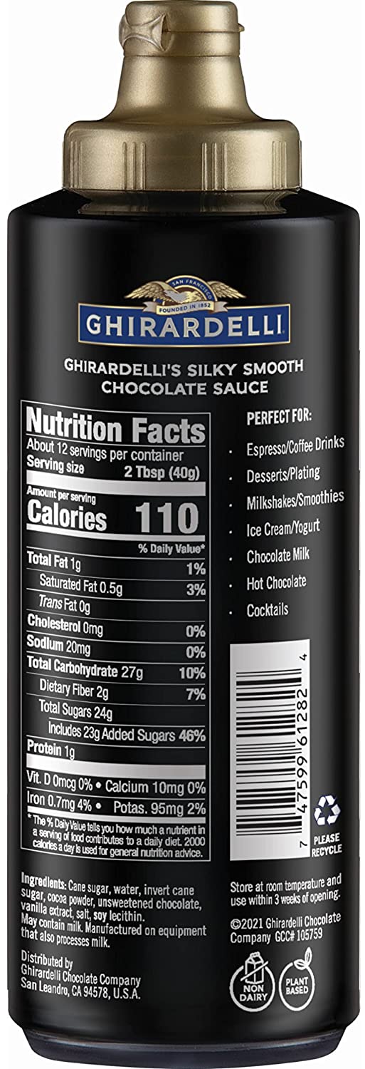 Ghirardelli Chocolate, Vanilla, White Chocolate, Caramel and Sea Salt Caramel Sauces, 16 oz Bottle