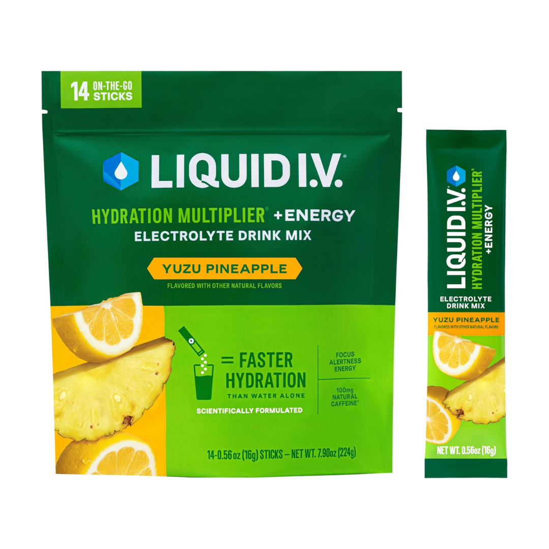 Liquid IV Hydration Multiplier + Energy Electrolyte Drink Mix 14 Stick