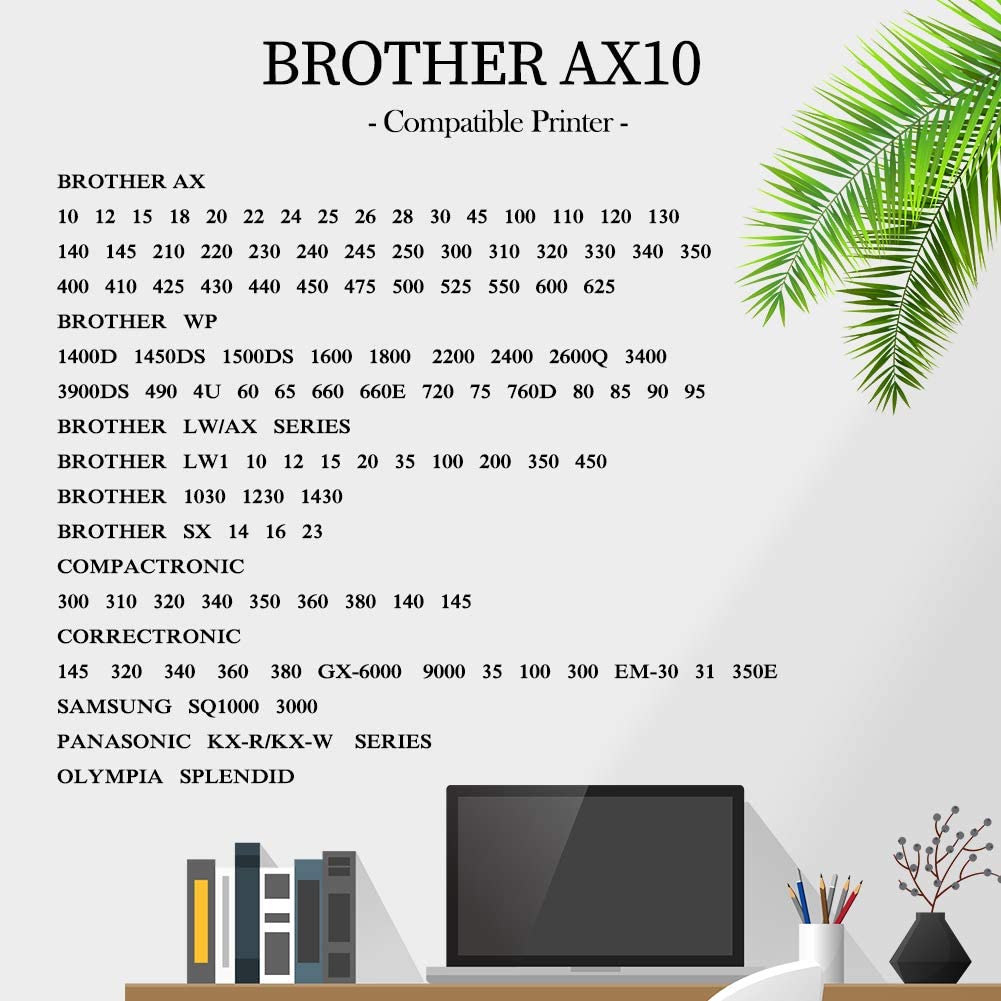 Bigger Replacement for Brother 1030 Correctable Ribbon Used with Brother All AX, GX, ML, SX, WPT, ZX Series and Models