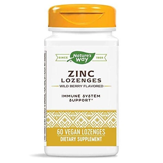 Nature's Way Zinc Lozenges Echinacea & Vitamin C (60 Lozenges - Wild Berry Flavored)