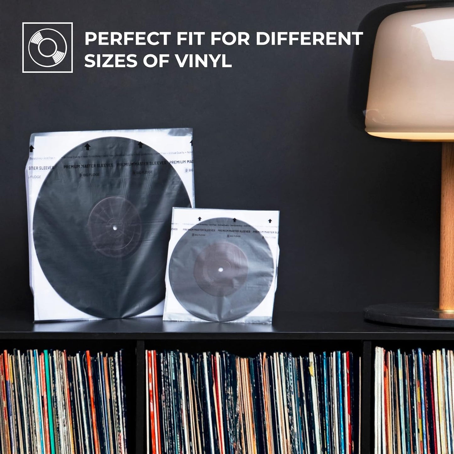 Big Fudge Premium Master 12-inch Vinyl Sleeves 33 RPM, 50 Inner Record Sleeves