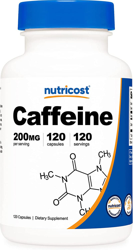 Nutricost Caffeine Pills 200mg, 120 Capsules