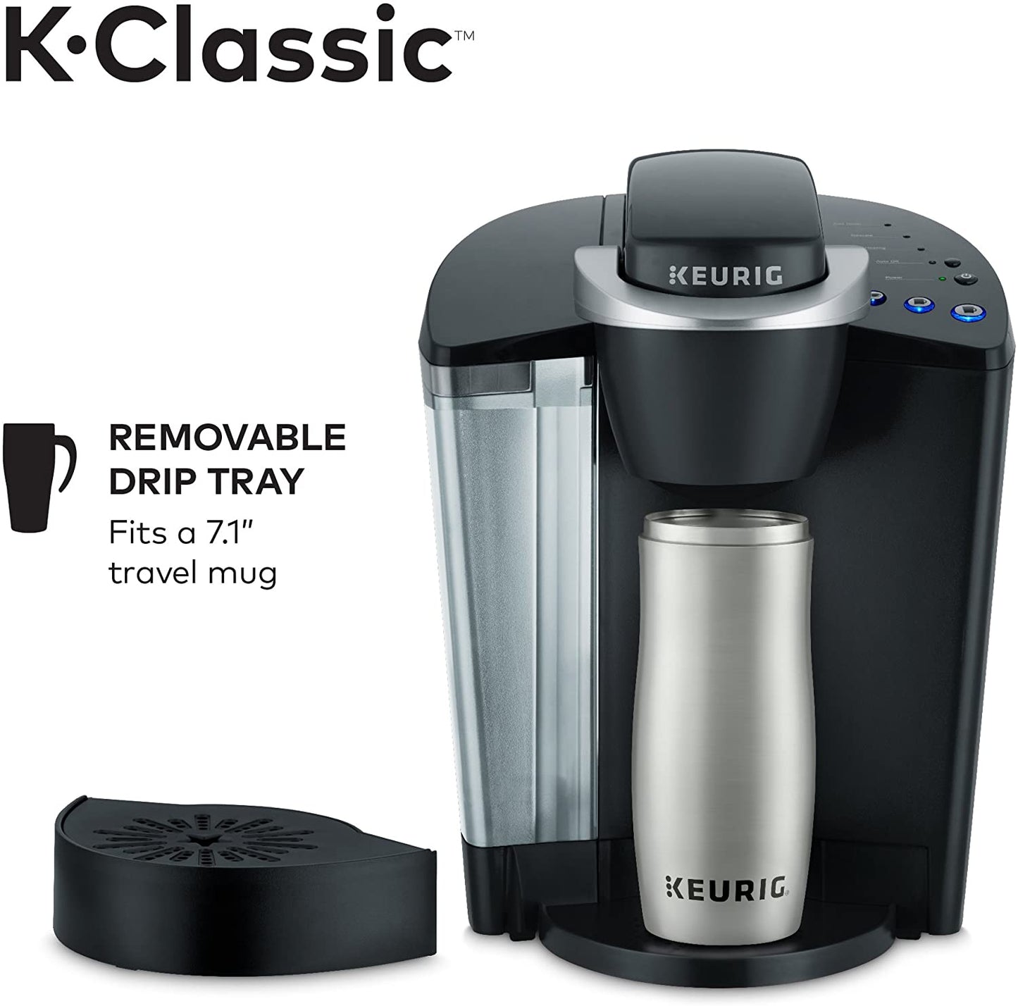 Keurig K-Classic K50 Coffee Maker, Single Serve K-Cup Pod Coffee Brewer, 6 to 10 Oz., Black, 120 Voltage