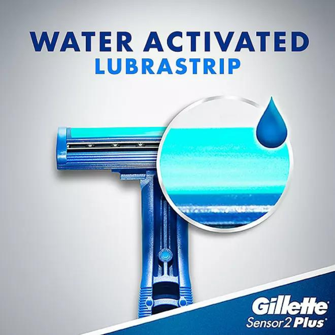 Gillette Sensor 2 Plus Lubrastrip Pivot Men's Easy Grip 52 Disposable Razors