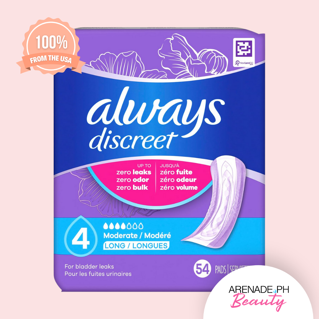 Always Discreet Moderate Flow Long Pads, 54 Pads