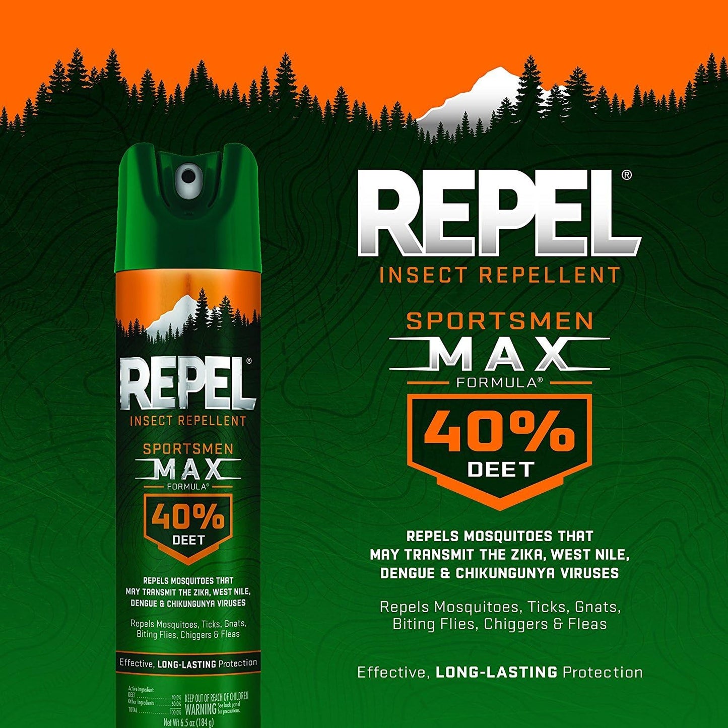 Repel Sportsmen Max Insect Repellent, 40% Deet 6.5 oz/184g