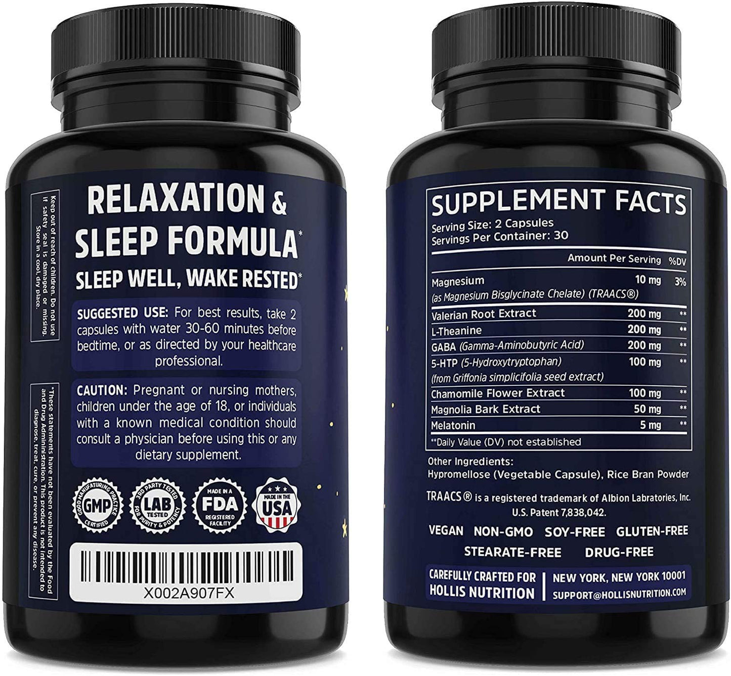 Sleep Fairy Natural Sleep Aid Anxiety & Insomnia Relief Supplement w/ Valerian Root, 60 Vegan Caps