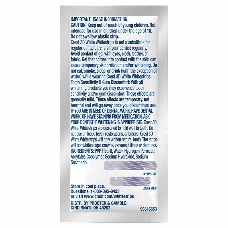 Crest 3D White No Slip Whitestrips Dental Whitening Treatment