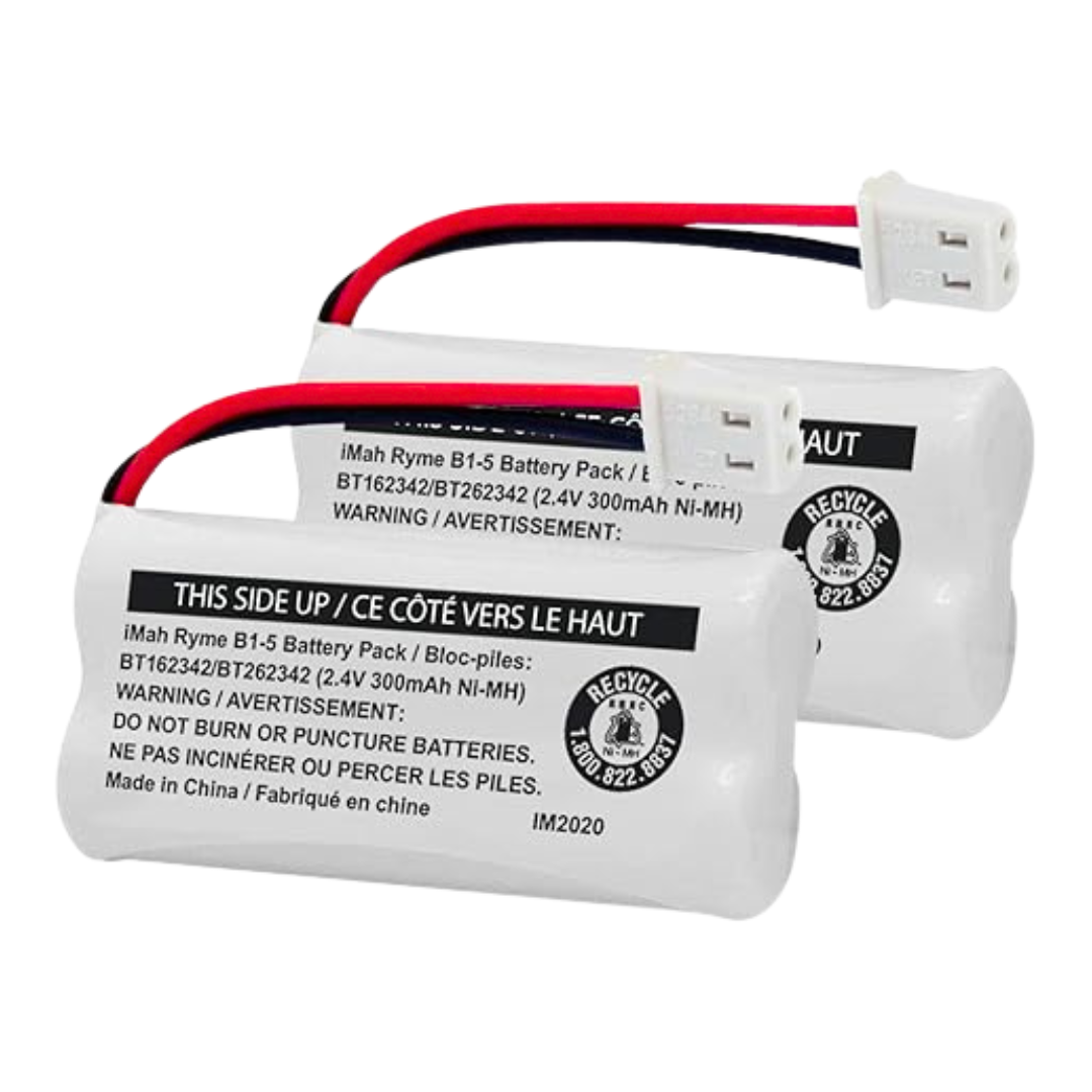 iMah 2.4V 300mAh Ni-MH Cordless Phone Battery (BT162342/BT262342) 2-Pack