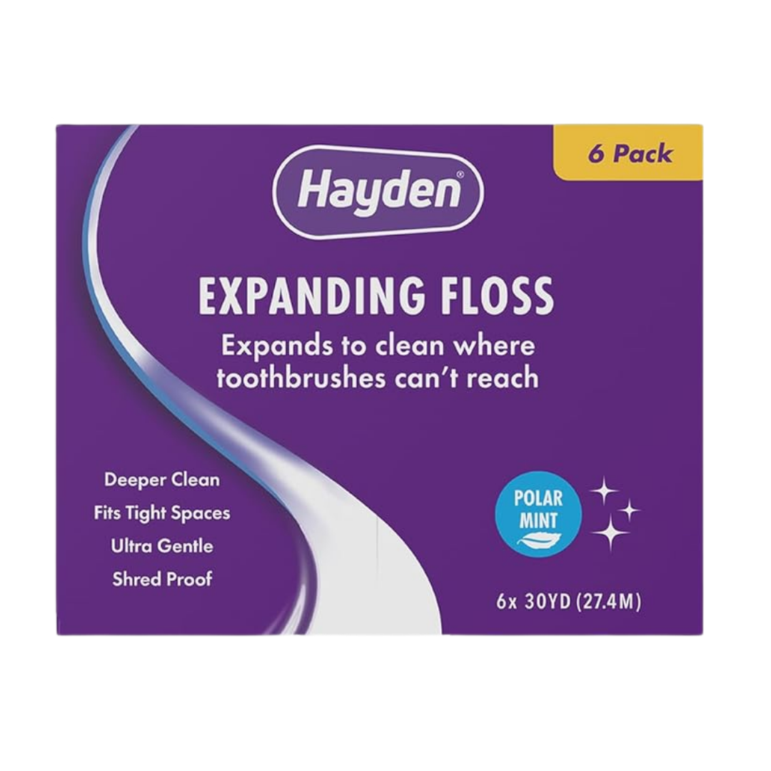 Hayden Expanding Floss Polar Mint, 6 Pack