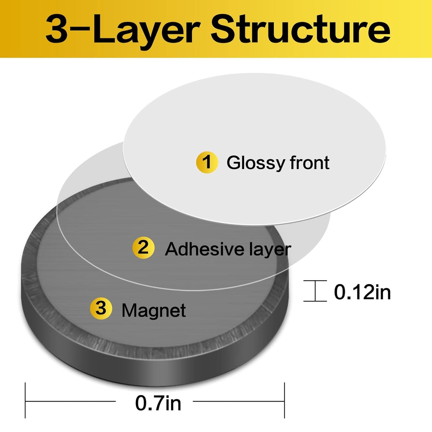 DIYMAG Ceramic Industrial Magnets with Double-sided Adhesive, 90 Pcs