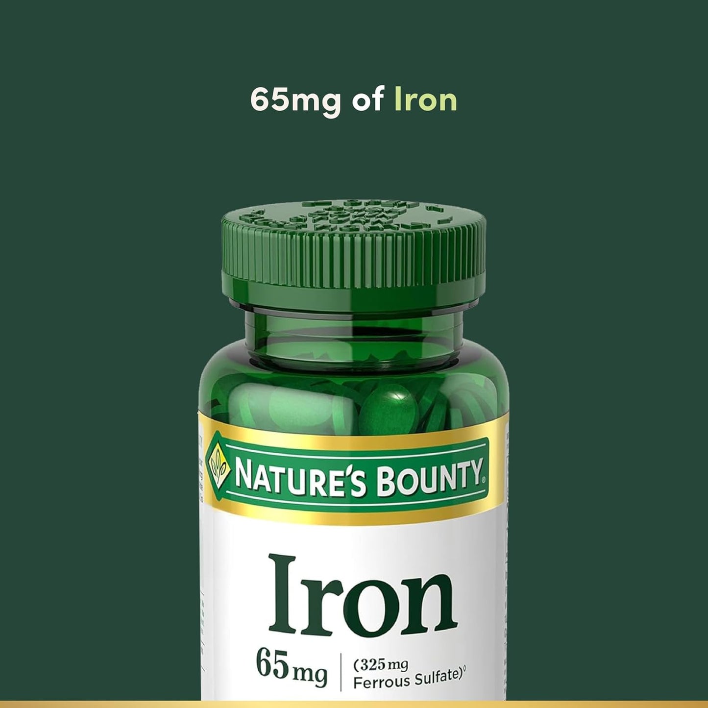 Nature's Bounty Iron 65mg Ferrous Sulfate 325mg, 100 Tablets