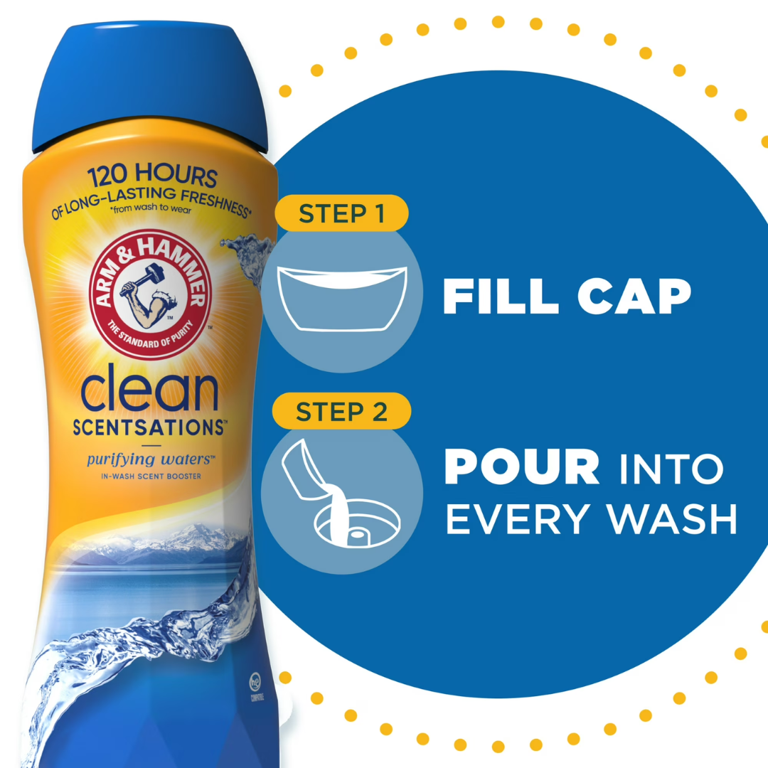 Arm & Hammer Clean Scentsations In-Wash Scent Booster Purifying Waters, 45 oz / 1.27 kg