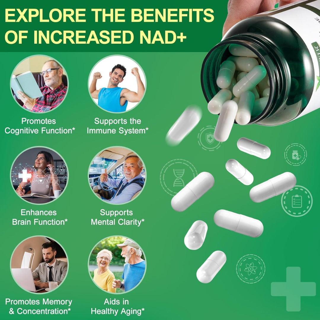 Tktalker NAD+ Supplement 2,000 mg, 120 Capsules