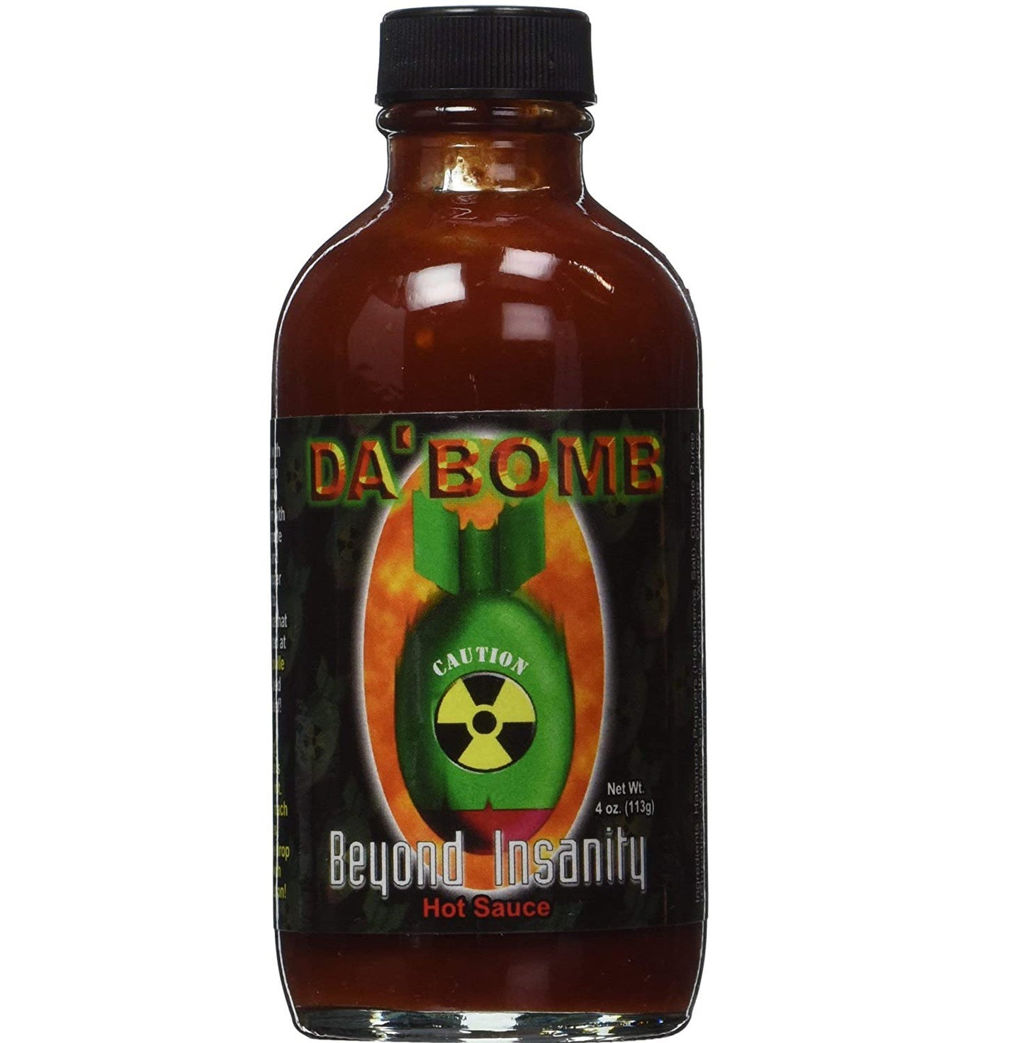 DaBomb Beyond Insanity Hot Sauce Made with Habanero and Chipotle Peppers 4 oz / 113 g