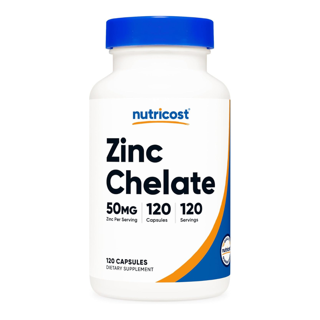 Nutricost Zinc Chelate 50mg Supplement 120 Capsules