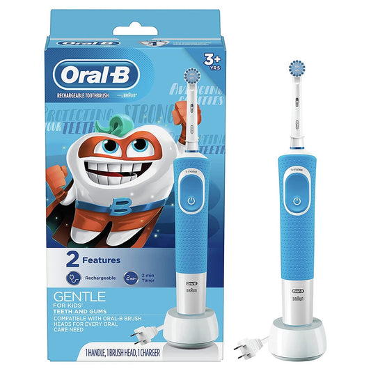 Oral-B Kids Electric Rechargeable Toothbrush with Sensitive Brush Head and Timer for Kids 3+