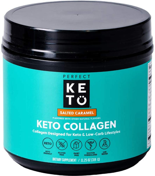 Perfect Keto Salted Caramel Protein Powder: Keto Collagen Peptides (319g)