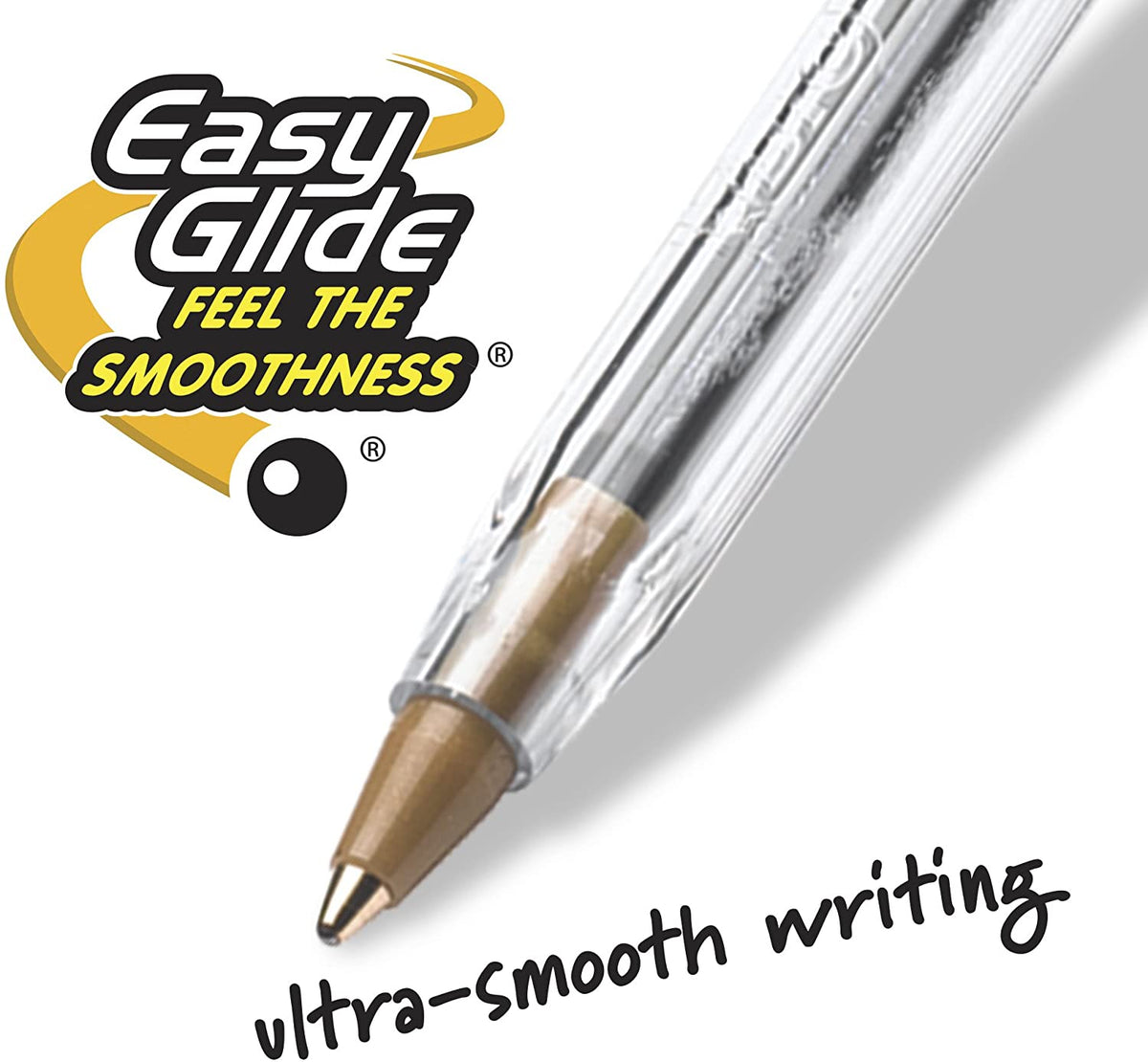 BIC Cristal Xtra Smooth Ball Pens Medium Point (1.0mm), 24 Black Ink (MS24 19715)