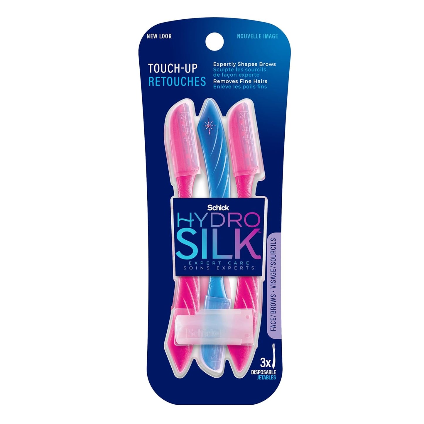 Schick Hydro Silk Touch Up Retouches Dermaplaning Tool Expert Care, 3 Disposable