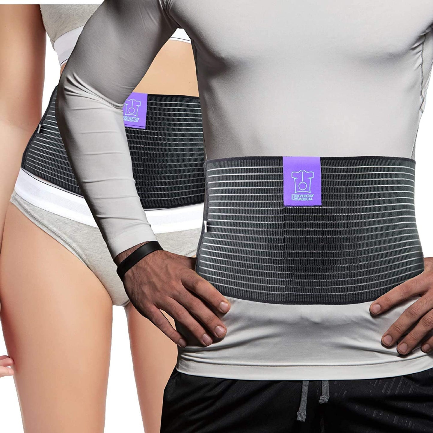 Everyday Medical Umbilical Hernia Belt Breathable Fabric Abdominal Binder with Naval Pad - XXL