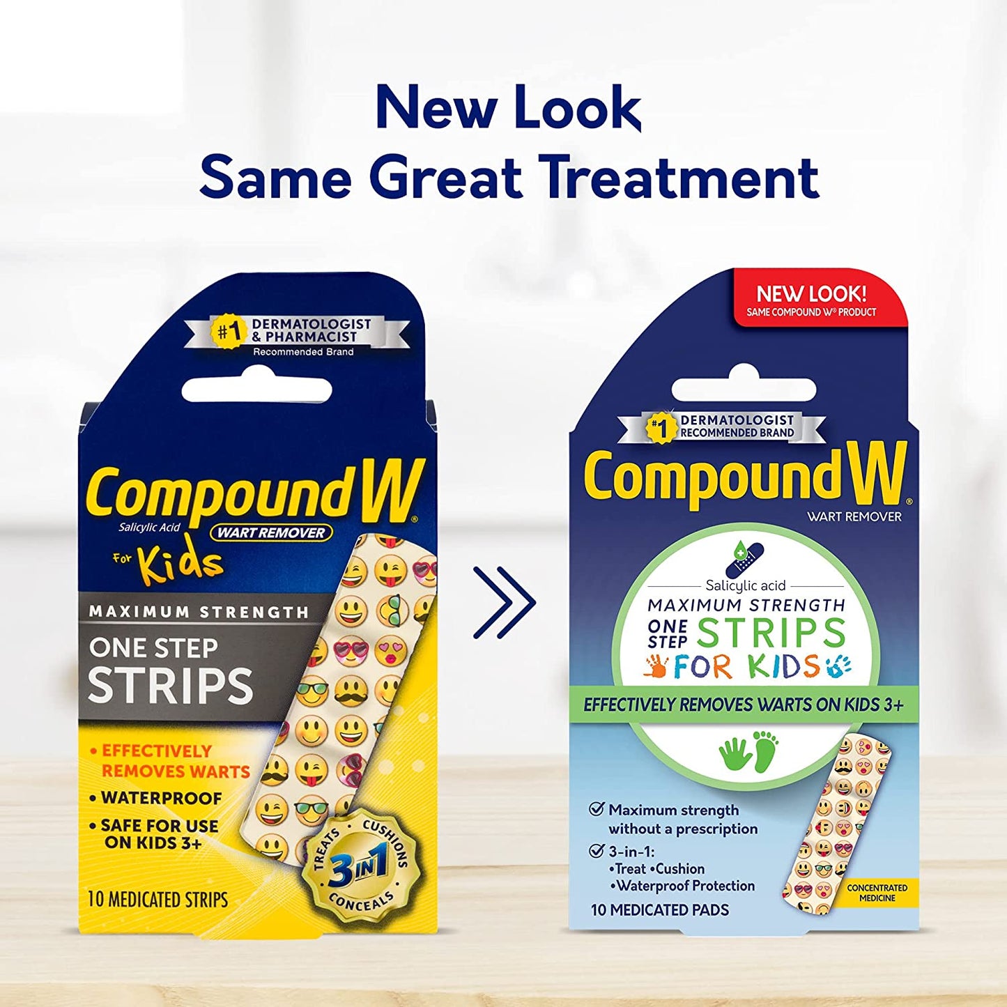 Compound W One Step Wart Remover for Kids, 10 Strips (NO BOX)