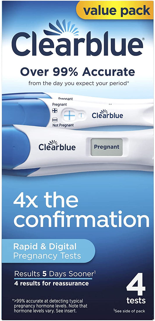 Clearblue Rapid & Digital Pregnancy Test Value Pack (4 Test) NO BOX