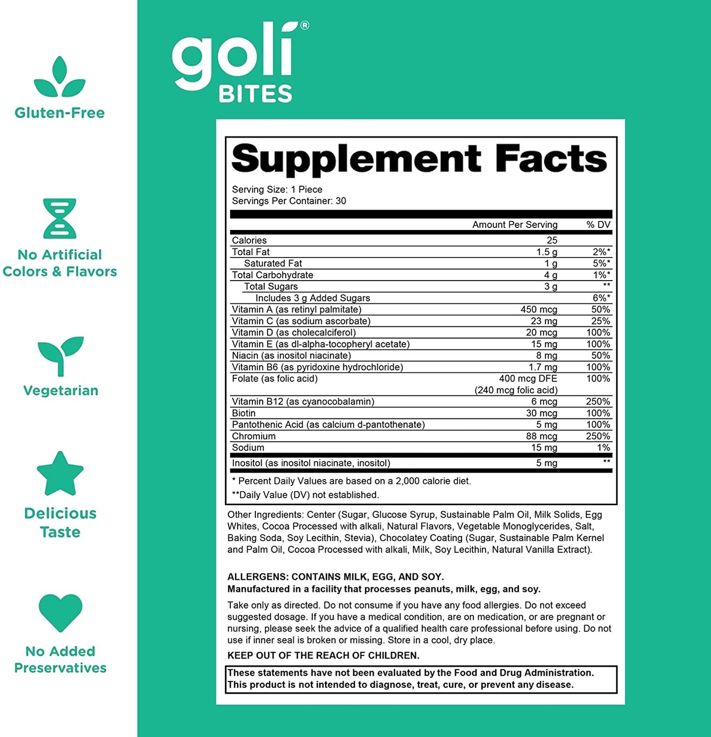 Goli Bites Multi Promotes Overall Health 30 Pieces