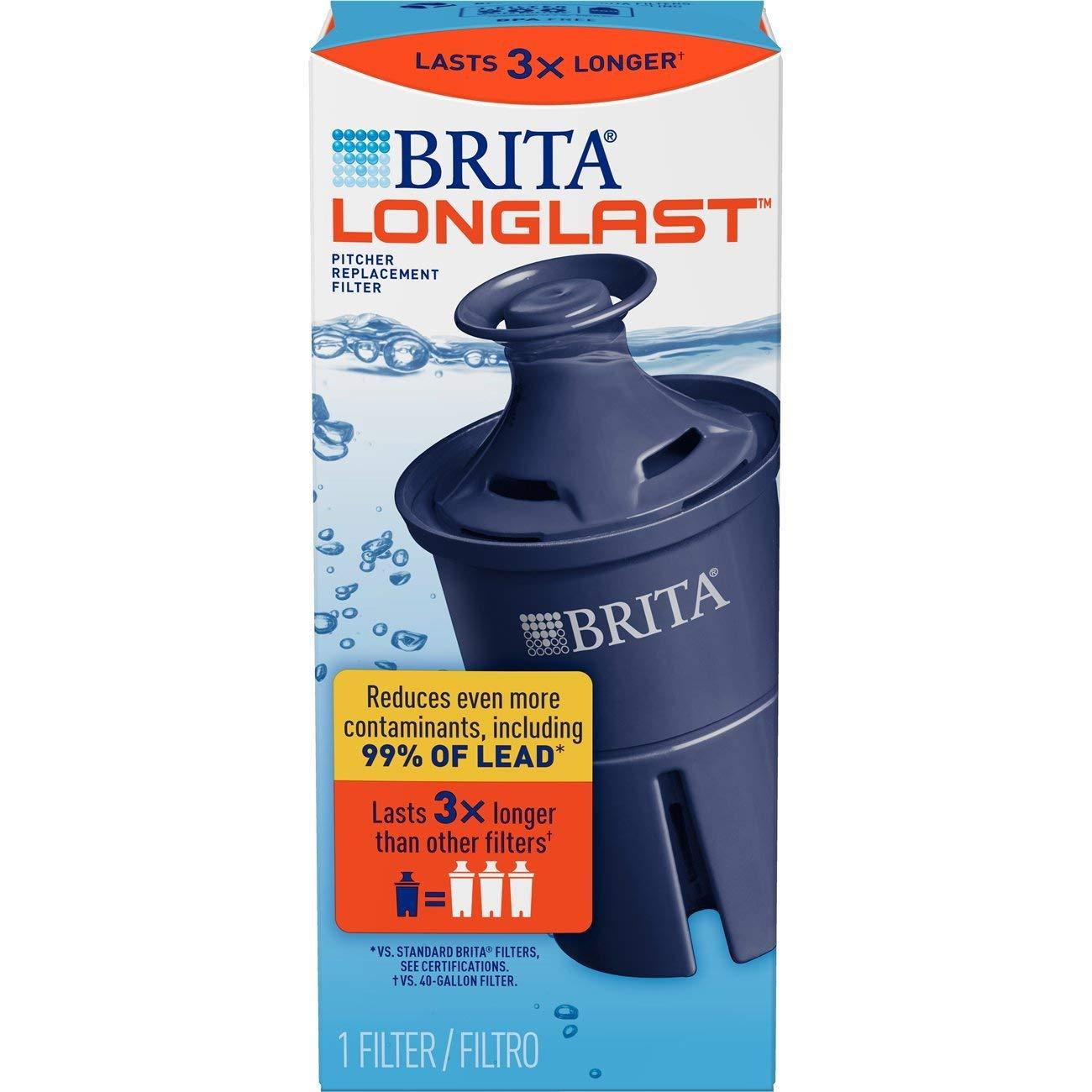 Brita Water Filter, Replacement Filters for Pitcher and Dispensers Reduces Lead BPA Free (1 Count)