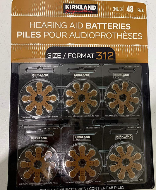 Kirkland Signature Hearing Aid Batteries Format 312 (48 Pack)