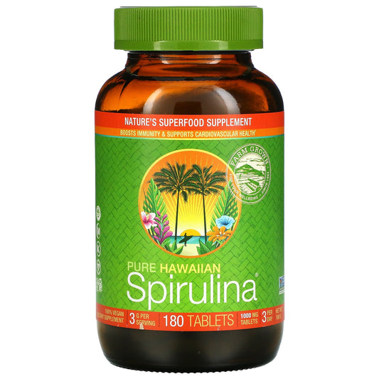 NUTREX HAWAII Pure Hawaiian Spirulina 1000mg 180 Tablets (3,000mg Per Serving)