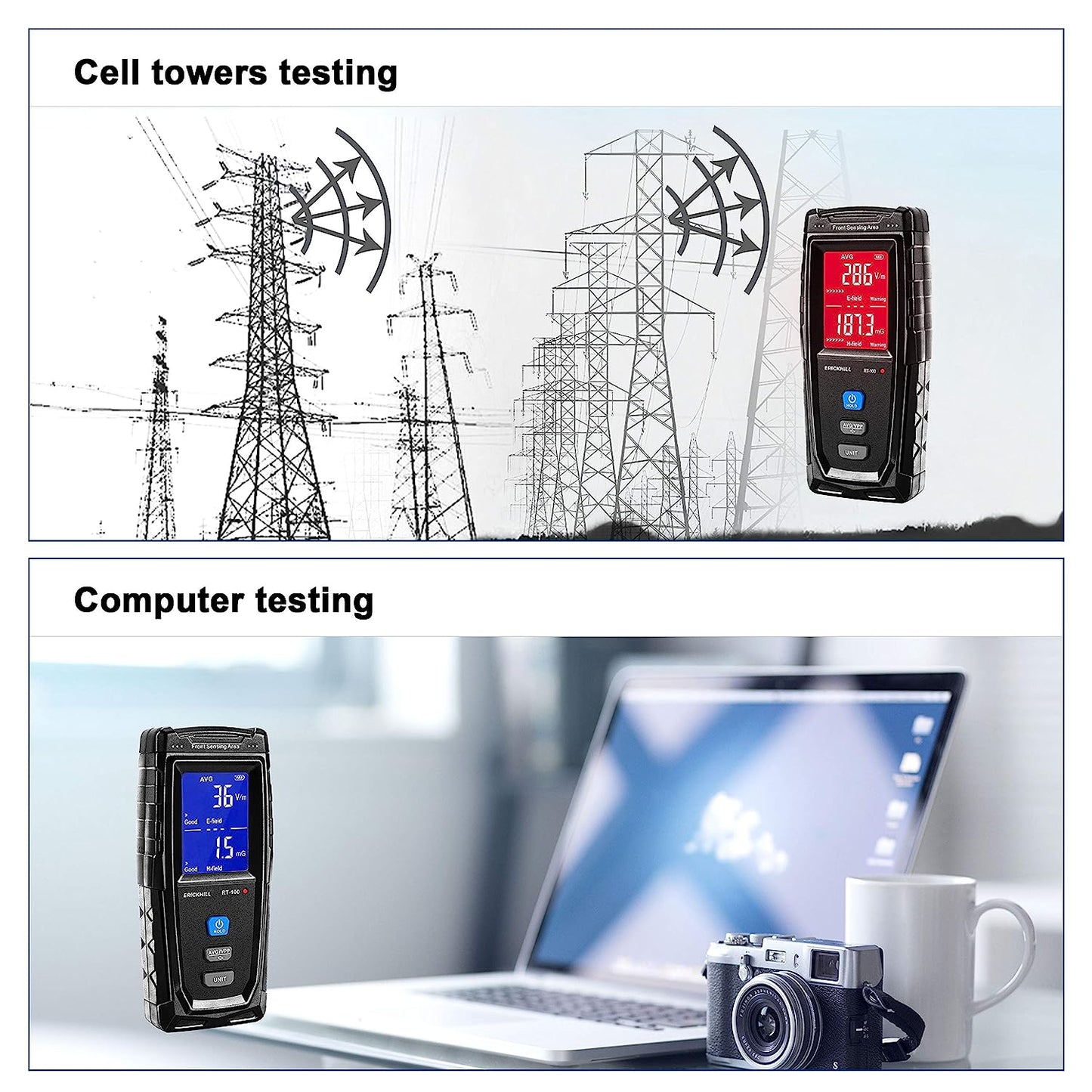 Erickhill EMF Tester Rechargeable Detector (Model: RT-100)