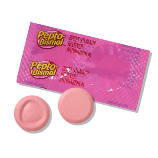 Pepto Bismol, 2 Chewable Tablets, for Diarrhea, Heartburn, Nausea, Upset Stomach, PACKAGING MAY VARY