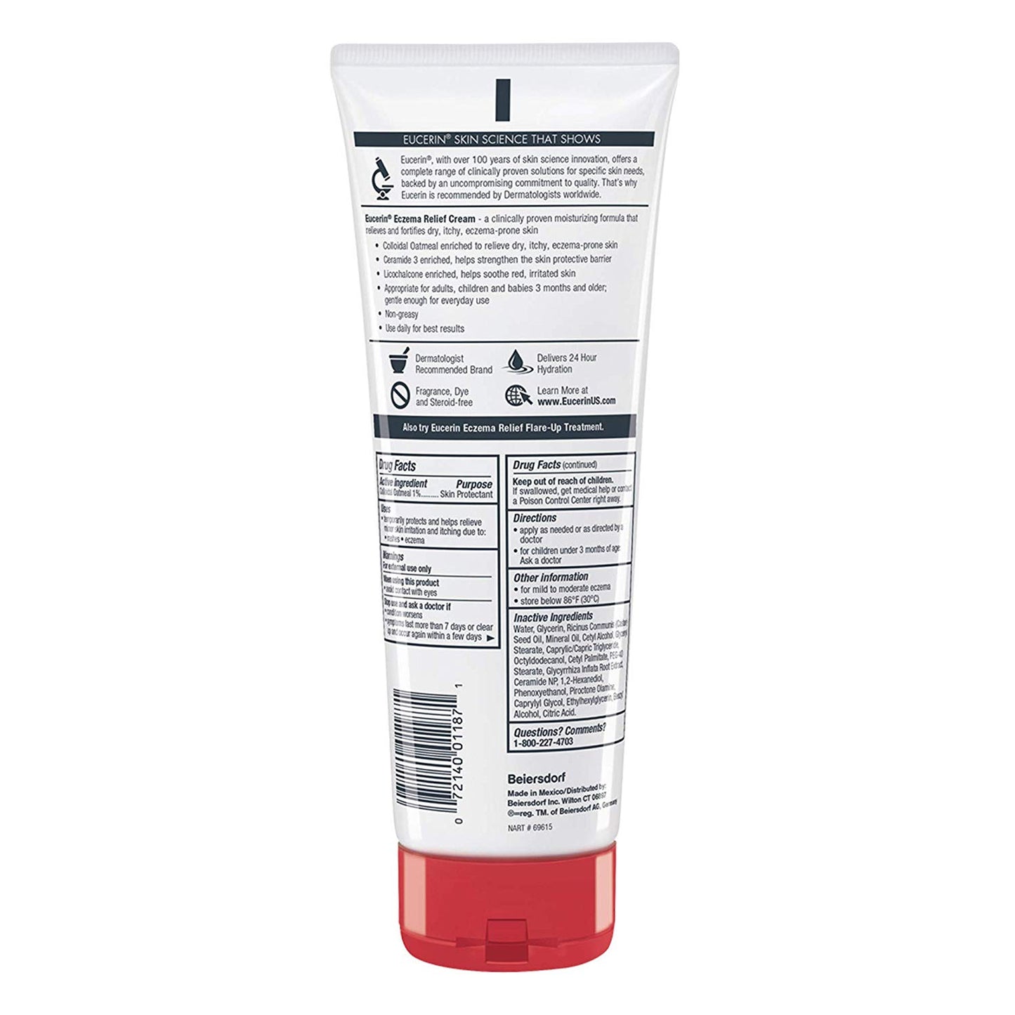 Eucerin Eczema Relief Cream Full Body Lotion for Eczema-Prone Skin, 8 oz. (Packaging may Vary)