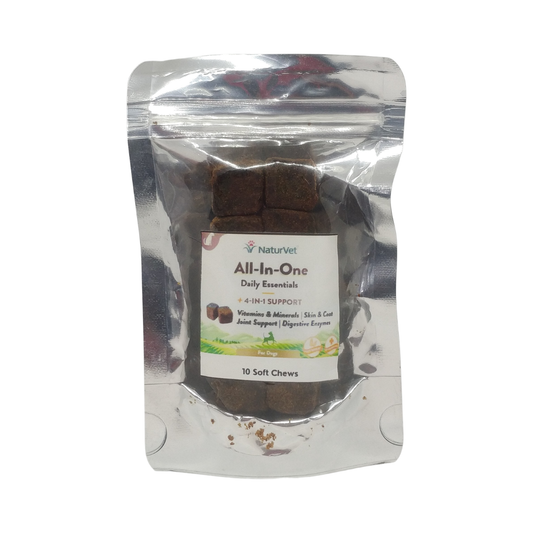 Trial Size NaturVet All-In-One Daily Essentials for Dogs, 10 Soft Chews