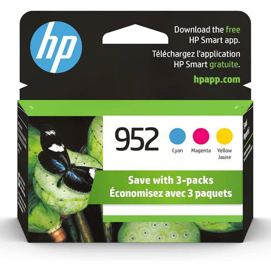 HP 952 Cyan, Magenta, Yellow, 3 Pack Ink Cartridges (1 Count)