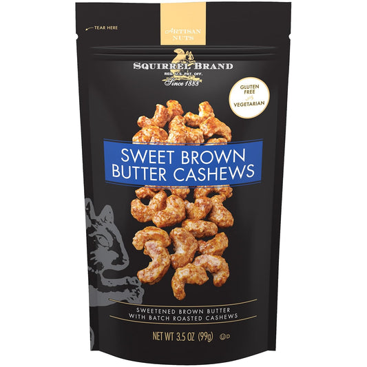 Squirrel brand Sweet Brown Butter Cashews Gluten Free, 99 g / 3.5 oz