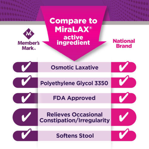 Member's Mark ClearLAX Polyethylene Glycol 3350 Powder for Solution 17.9 Oz