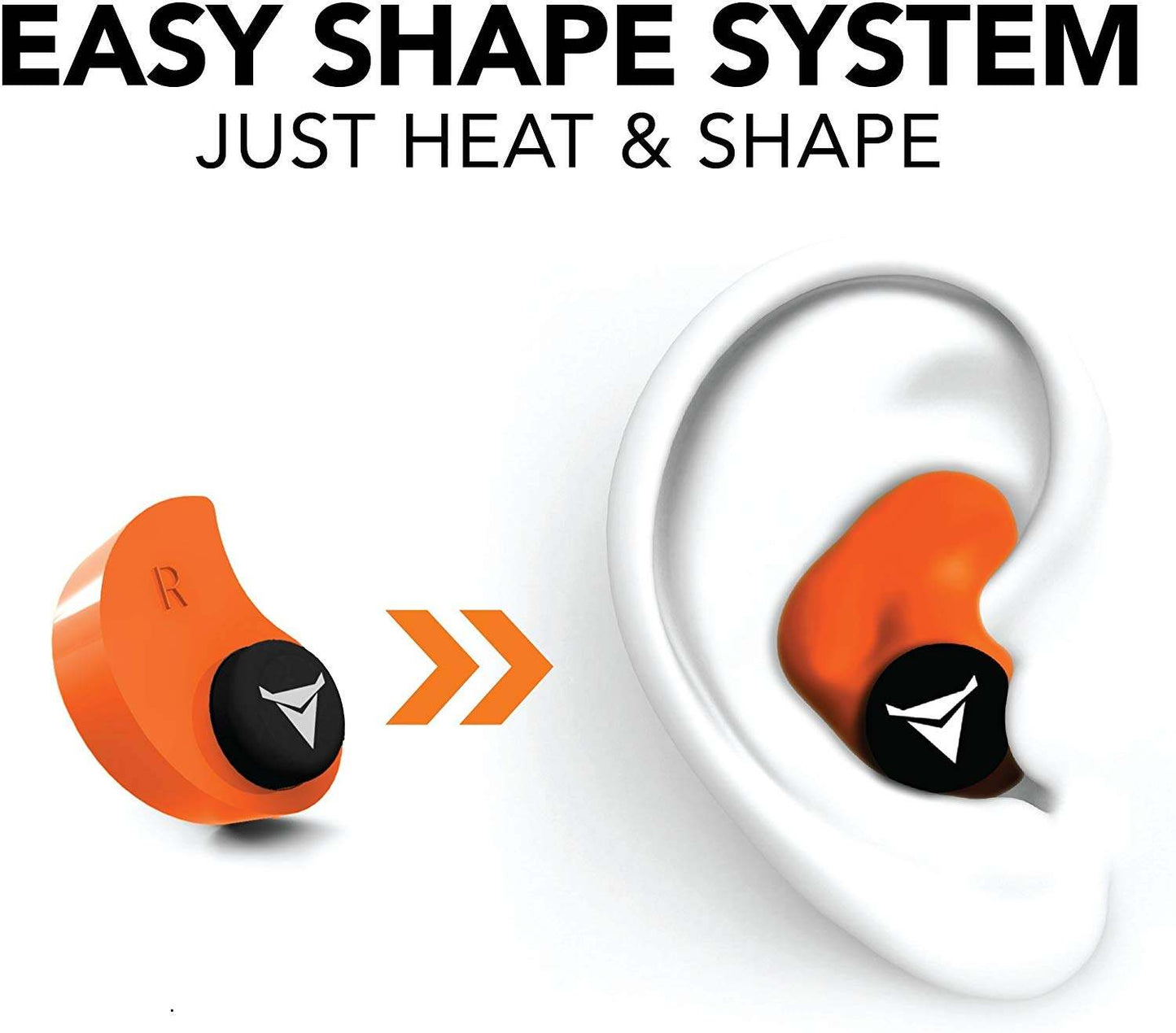 Decibullz  Custom Molded Earplugs, 31dB (NRR 31) Orange, 1 Pair