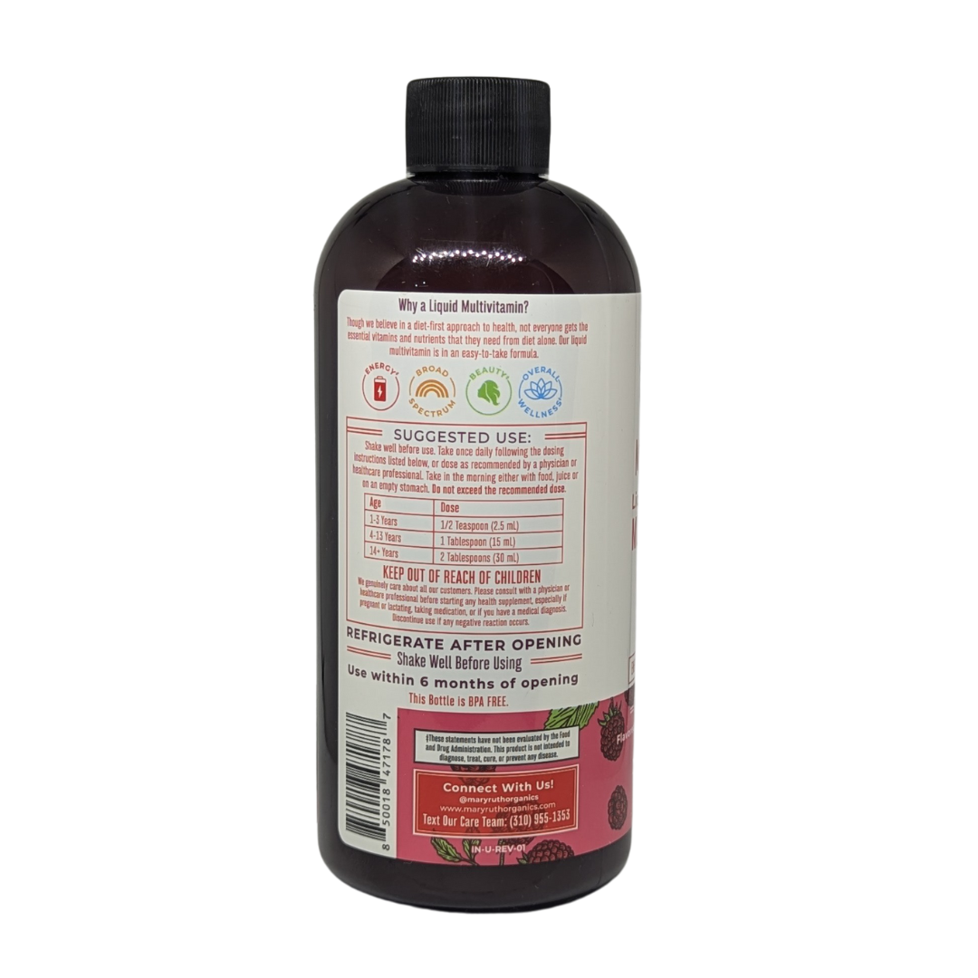 Mary Ruth's Liquid Morning Multivitamin Dietary Supplement Raspberry, 450 ml / 15.22 fl oz
