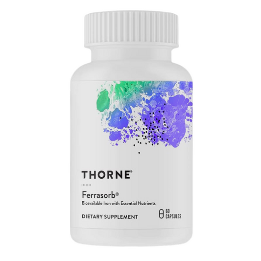 Thorne Ferrasorb Bioavailable Iron with Essential Nutrients Supplement 60 Capsules