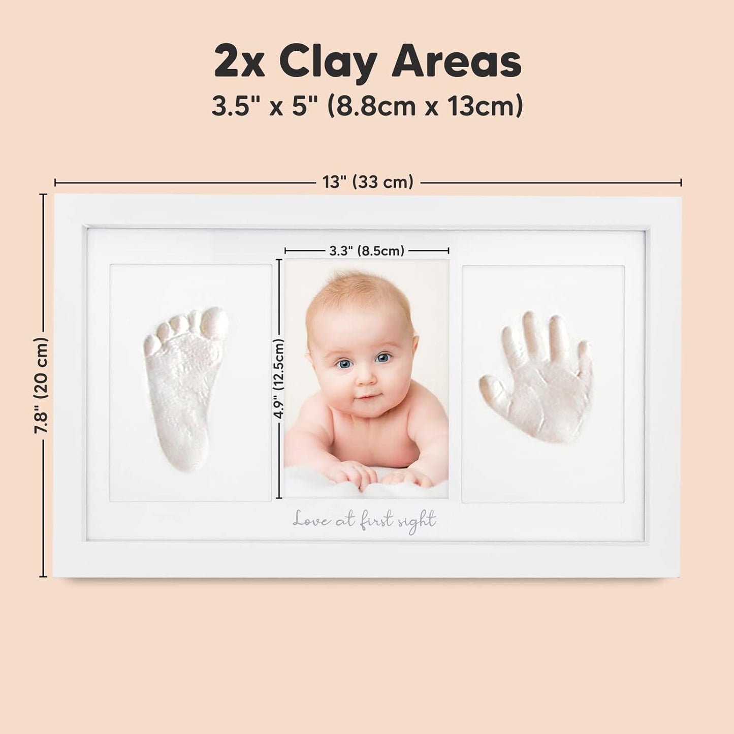 Keababies Duo Baby Handprint & Footprint Keepsake Frame