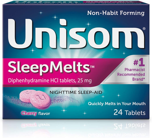 Unisom SleepMelts, Nighttime Sleep-Aid, Cherry Flavor, 24 Tablets