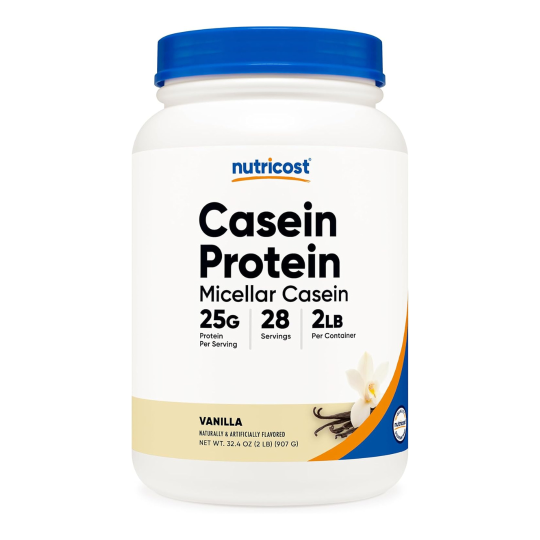 Nutricost Casein Protein Vanilla Flavored Powder 32.4oz / 907g