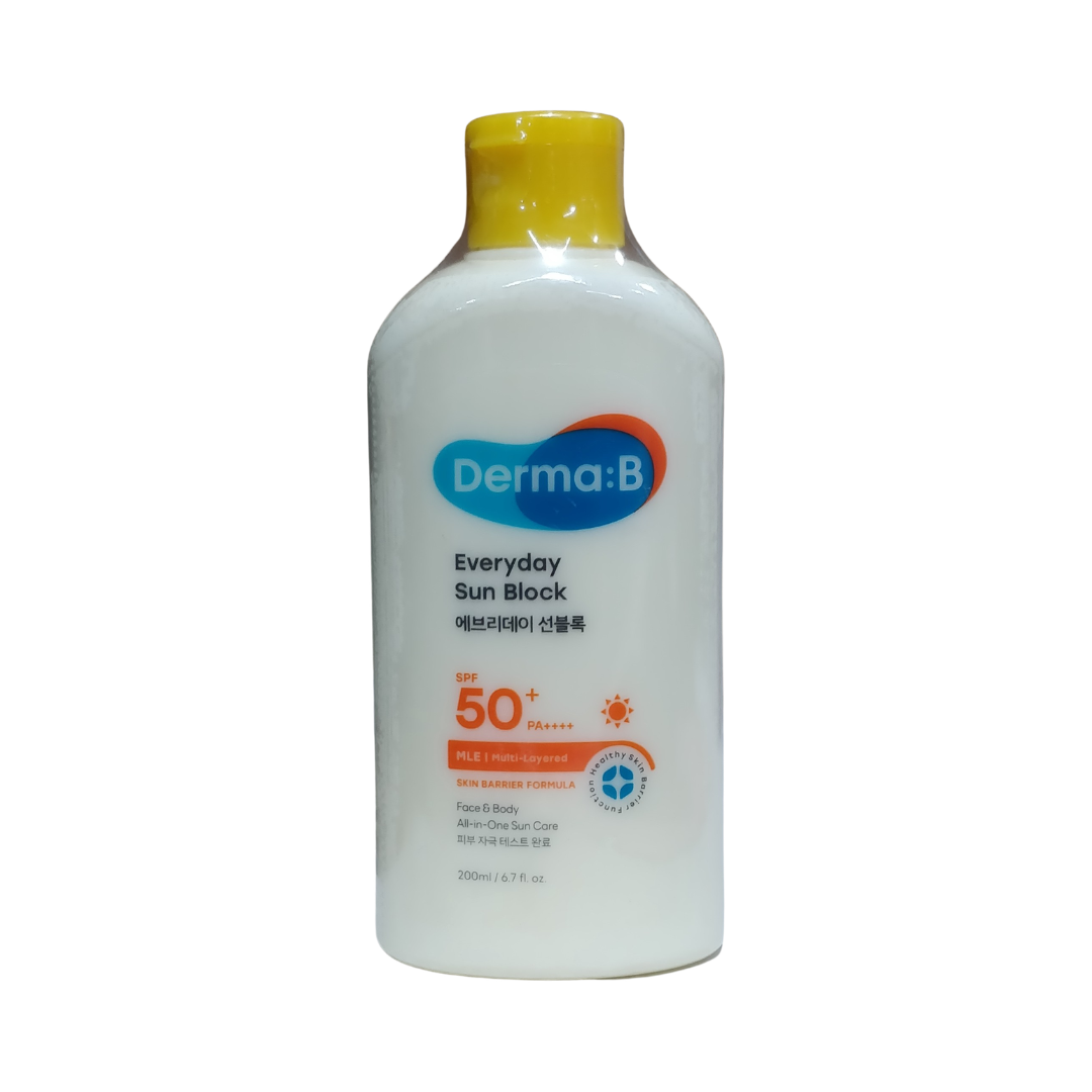 Derma B Everyday Sun Block SPF 50+ PA++++, 200 ml / 6.7 oz