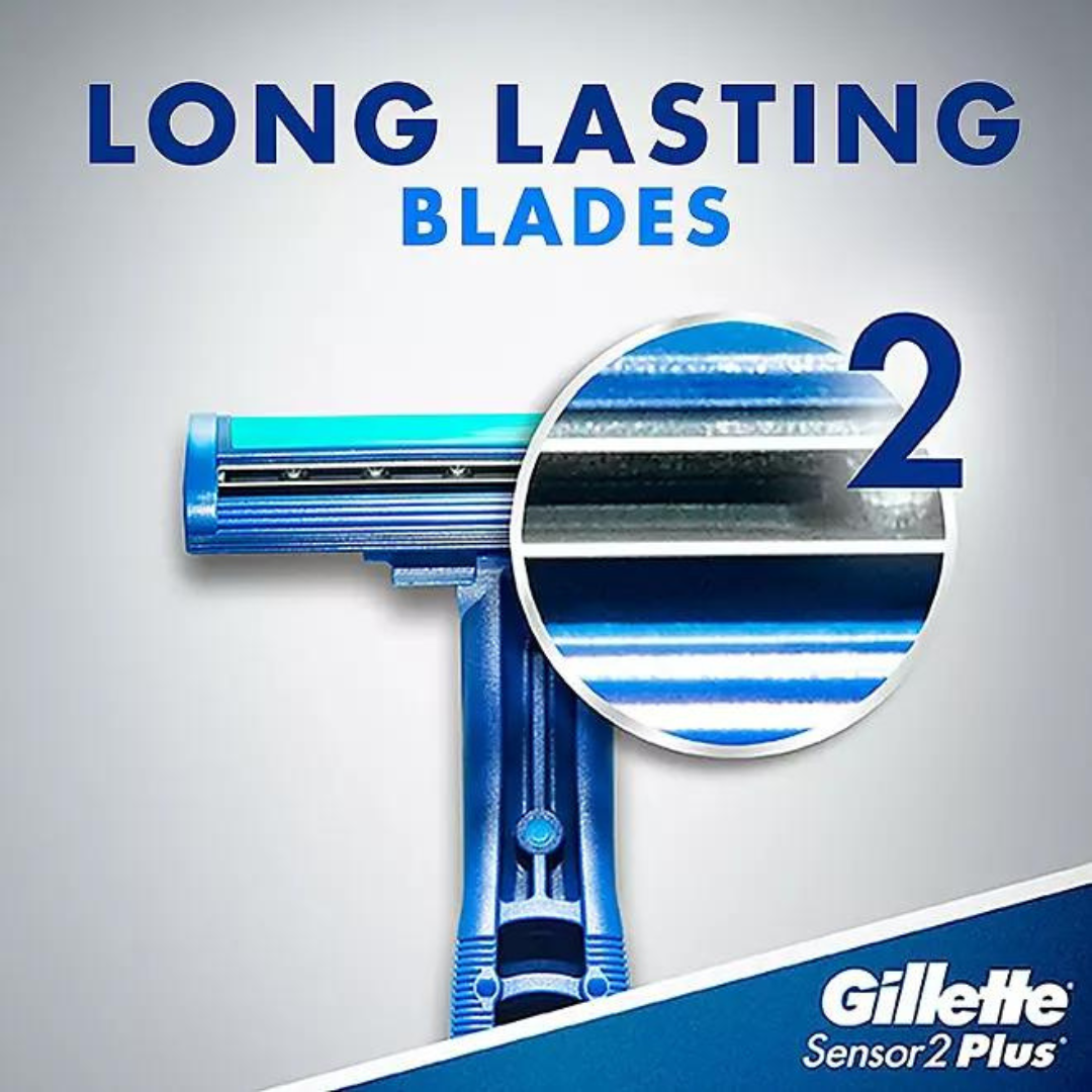 Gillette Sensor 2 Plus Lubrastrip Pivot Men's Easy Grip 52 Disposable Razors