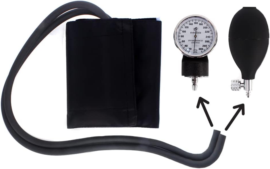Dixie EMS Deluxe Aneroid Sphygmomanometer Blood Pressure Set Tool - Black