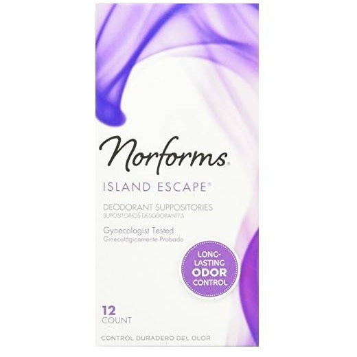 Norforms Island Escape, Long Lasting Feminine Deodorant Suppositories, 12 ct
