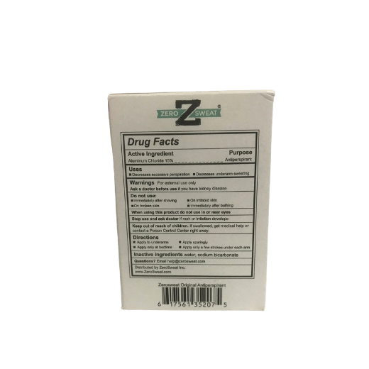 ZeroSweat Antiperspirant Up-to 7 Day Protection, Roll-On, 1.4 oz. / 41.4ml